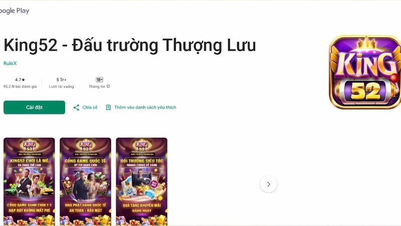 Cách tải app King52 trên Android/iOS đơn giản